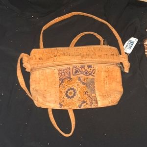 Small shoulder cork fabric bag
